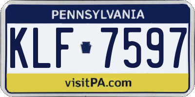 PA license plate KLF7597