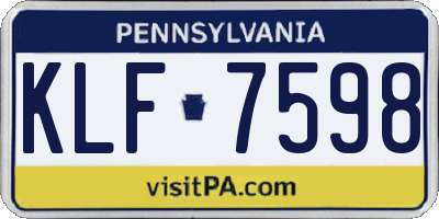 PA license plate KLF7598