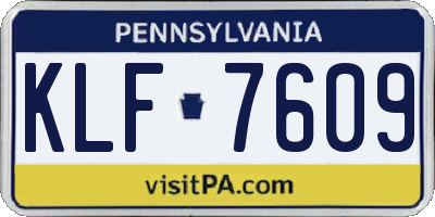 PA license plate KLF7609