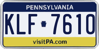 PA license plate KLF7610