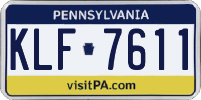 PA license plate KLF7611