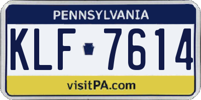 PA license plate KLF7614