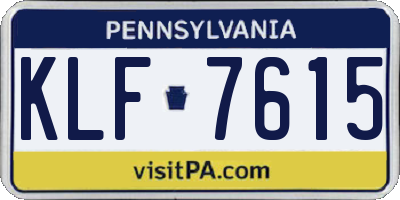PA license plate KLF7615