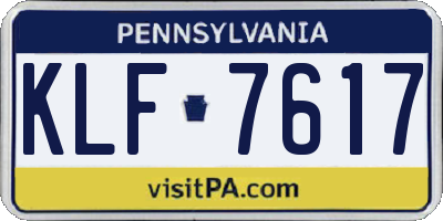 PA license plate KLF7617