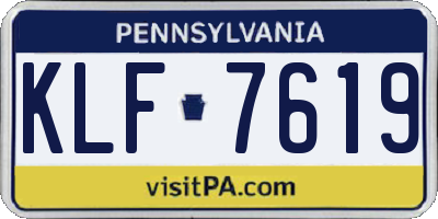 PA license plate KLF7619