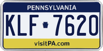 PA license plate KLF7620