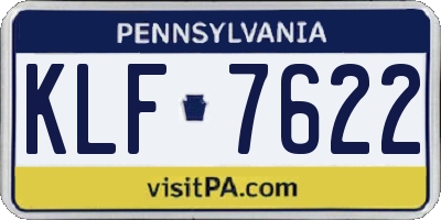 PA license plate KLF7622