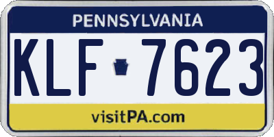 PA license plate KLF7623