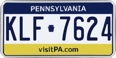 PA license plate KLF7624