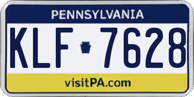 PA license plate KLF7628