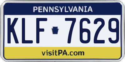 PA license plate KLF7629