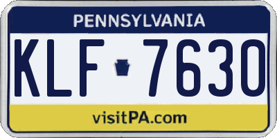 PA license plate KLF7630
