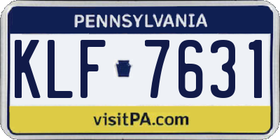 PA license plate KLF7631