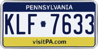 PA license plate KLF7633