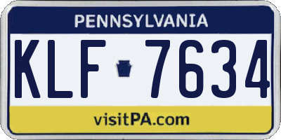 PA license plate KLF7634