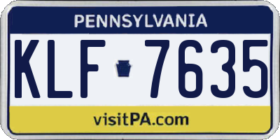PA license plate KLF7635