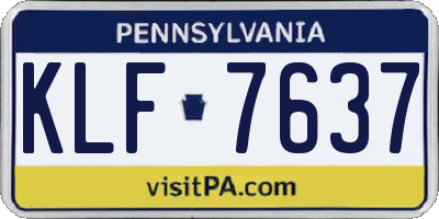 PA license plate KLF7637