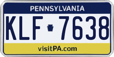 PA license plate KLF7638