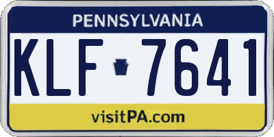 PA license plate KLF7641