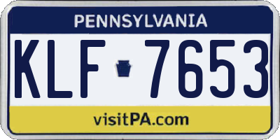 PA license plate KLF7653