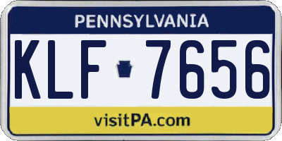 PA license plate KLF7656