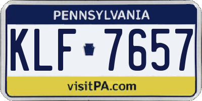 PA license plate KLF7657