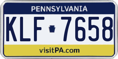 PA license plate KLF7658