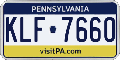 PA license plate KLF7660