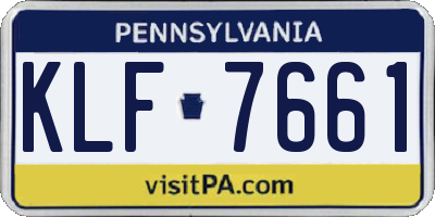 PA license plate KLF7661