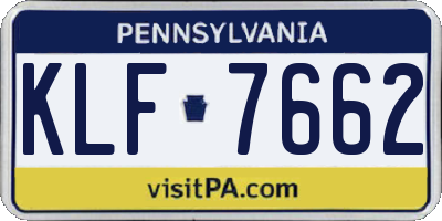 PA license plate KLF7662