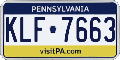 PA license plate KLF7663