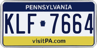 PA license plate KLF7664