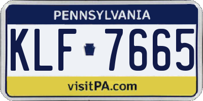 PA license plate KLF7665