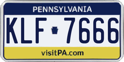 PA license plate KLF7666