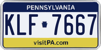 PA license plate KLF7667