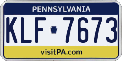 PA license plate KLF7673