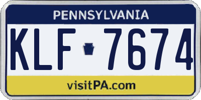 PA license plate KLF7674