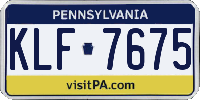 PA license plate KLF7675