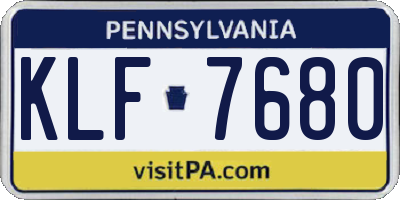 PA license plate KLF7680