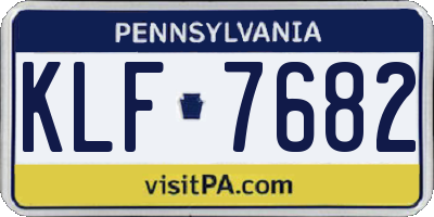 PA license plate KLF7682