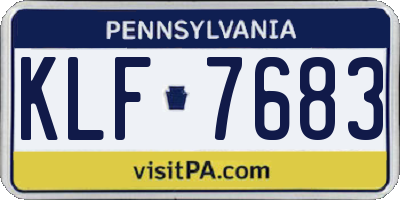 PA license plate KLF7683