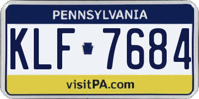PA license plate KLF7684