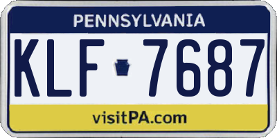 PA license plate KLF7687