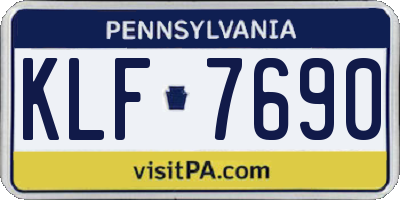 PA license plate KLF7690