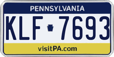 PA license plate KLF7693