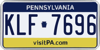 PA license plate KLF7696