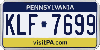PA license plate KLF7699