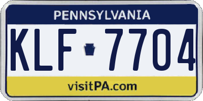 PA license plate KLF7704
