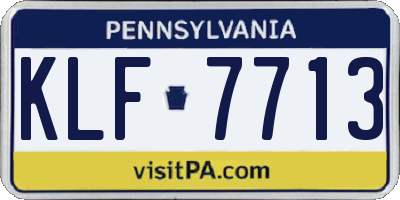 PA license plate KLF7713