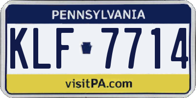 PA license plate KLF7714